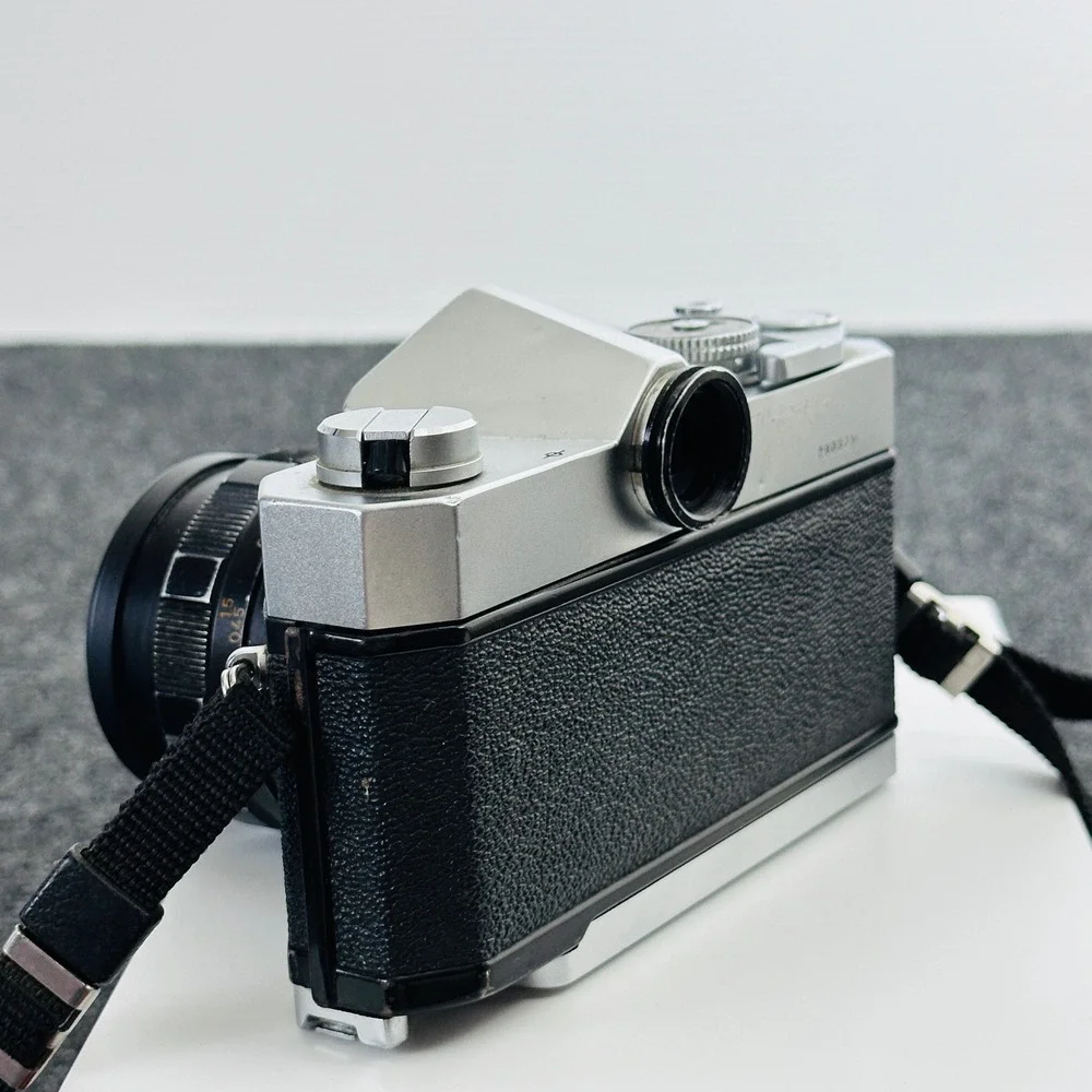 Konica Autoreflex T 35mm SLR Film Camera with Soligor Lens Silver Black UNTESTED